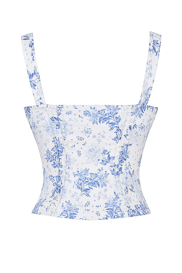 Mariah Blue Floral Corset